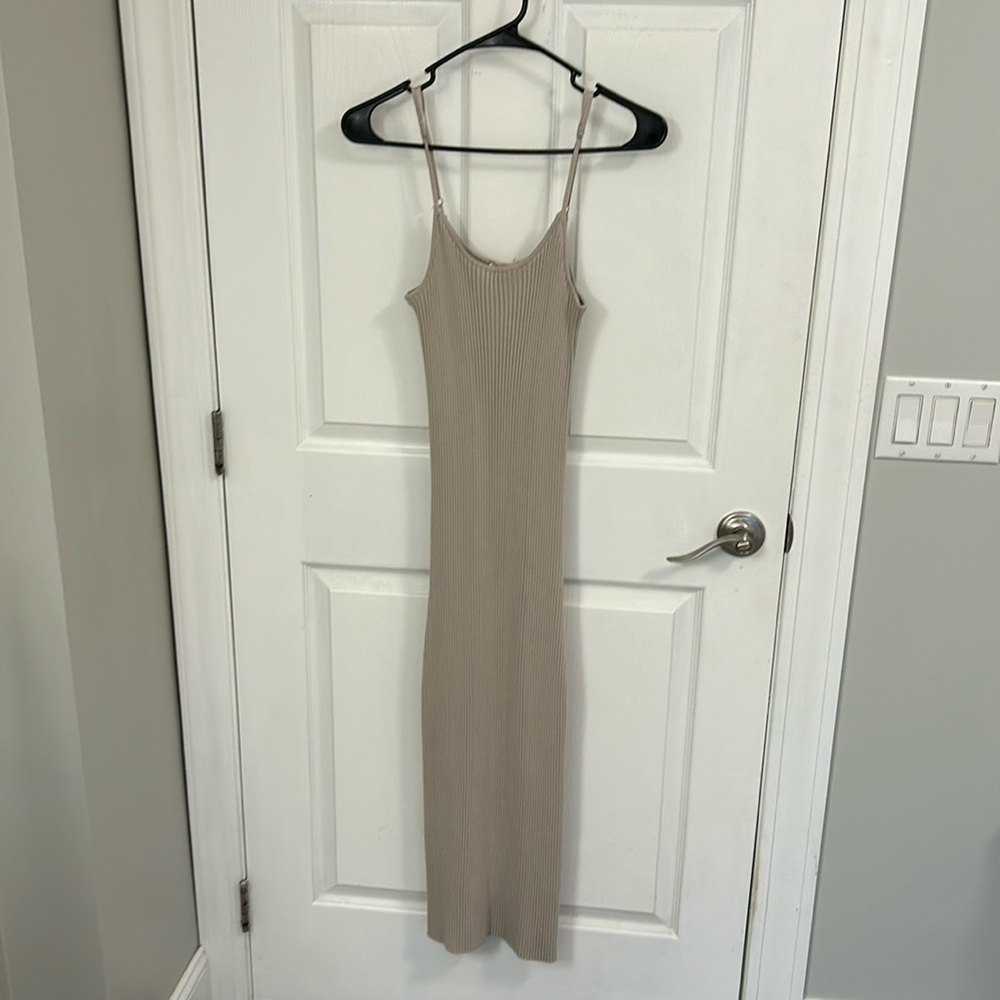 Solid long slip dress